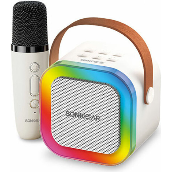 Sonic Gears Sonicgear Iox K200 Bluetooth 5.1 Home Karaoke Portable Speaker With Wireless Mic White - (IOXK200W)