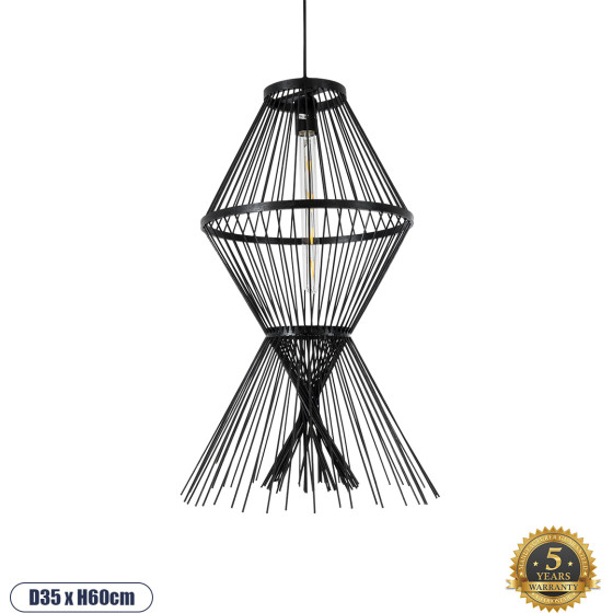 GloboStar Yoshi Boho �������� ��������� ������ �������� 1 x E27 AC220-240V IP20 - �35 x �60cm - ����� ������ ������ - 5 ������ ������� - (01929)