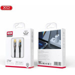 XO NB-Q223A Transparent Gold Plated Series Type-C To Lightning 27W Braided Data Cable 1m Black - (XO NB-Q223AT)
