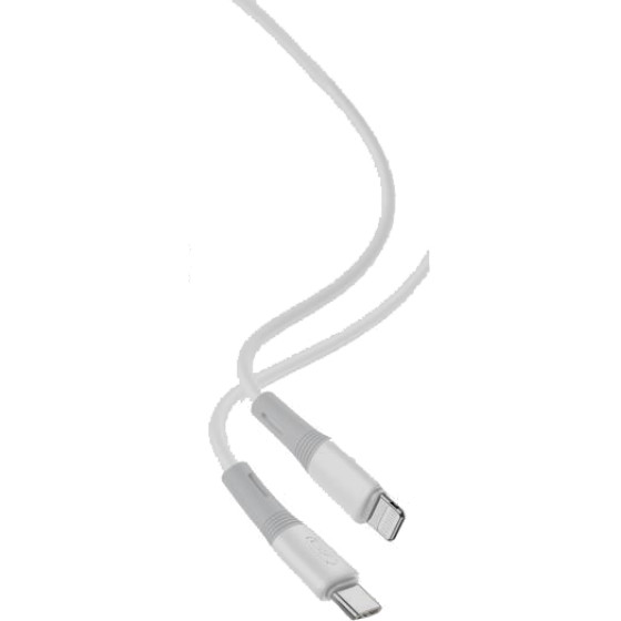 XO NB-Q226A 27W Silicone two-Color Type-C To Lightning Data Cable 1m White - (XO NB-Q226ATW)