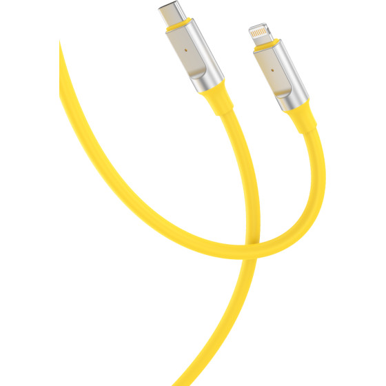 XO NB251 6A Liquid Silicone Rubber Lightning Data Cable L=1m Cable Yellow - (XO NB251LY)