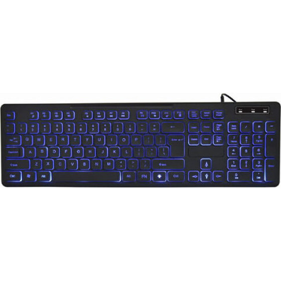Gembird 3-Color Backlight Keyboard Black - (KB-UML3-02)