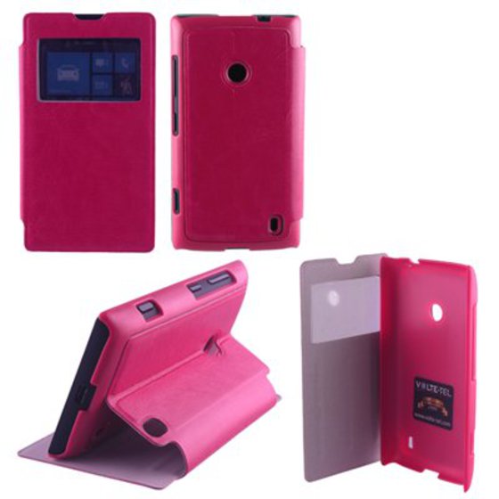 ���� NOKIA LUMIA 520/525 HARD VIEW BOOK-STAND PINK VOLTE-TEL