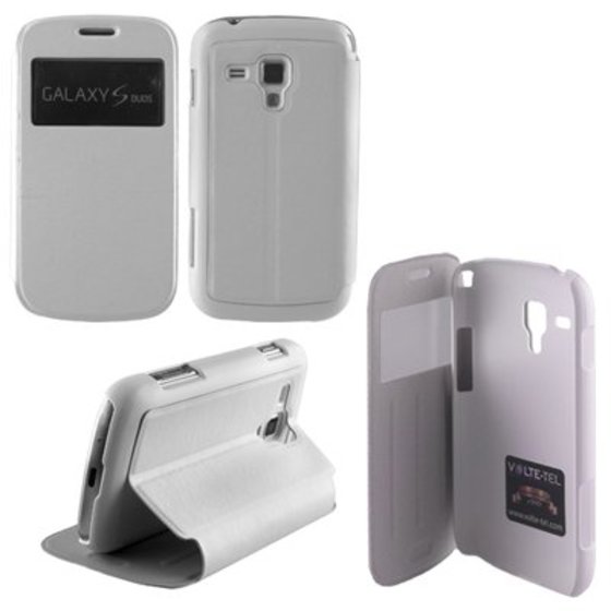 ���� SAMSUNG S7562/TREND HARD VIEW BOOK-STAND WHITE VOLTE-TEL