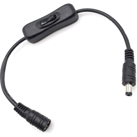 Powertech �������/��������� ����������� 5.5x2.1mm, 30cm, ����� - (CAB-U158)