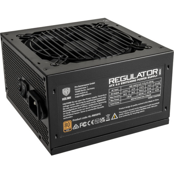 Kolink Regulator 850W Modular 80+ Gold Psu Power Supply Gen 5. Atx 3.0 - (KL-R850FG)