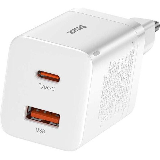 Baseus ��������� ����� ������� �� ���� USB-A ��� ���� USB-C 30W Power Delivery ������ Super Si Pro - (CCSUPP-E02)