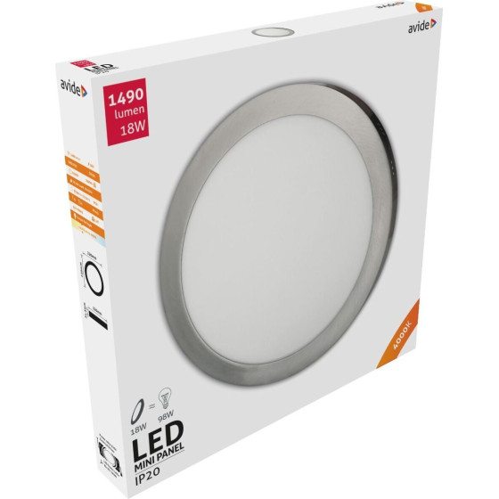 Avide LED ���������� ��������� ��������� ����� ����� 18W ����� 4000K - (ACSMNW-R-18W-ALU-SN)