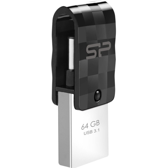 Silicon Power Dual Usb Flash Drive C31, Usb 3.2 & USB-C, 64GB, ����� - (SP064GBUC3C31V1K)