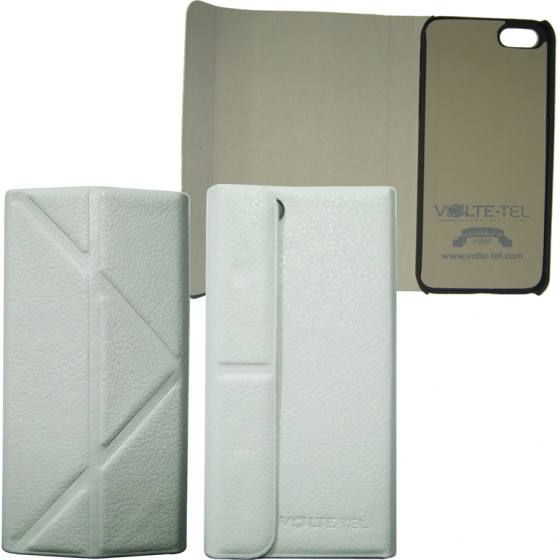���� IPHONE SE/5/5S PU LEATHER BOOK-STAND WHITE VOLTE-TEL