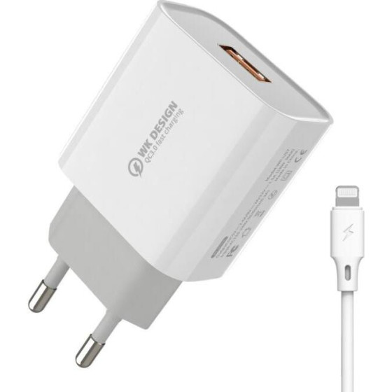 WK Charger 18W QC3.0 + I6 Cable - (WP-U57 Combo)