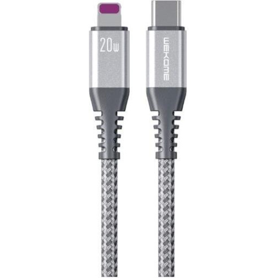 WK Charging Cable 20W Pd TYPE-C/i6 Raython Silver 1m 6A - (WDC-171)