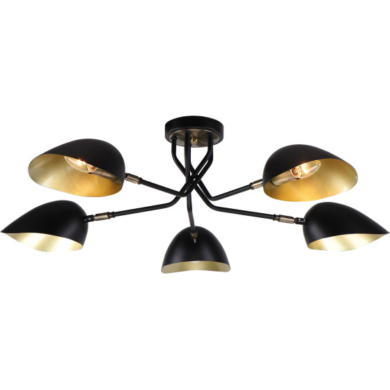 Homelighting KQ 2759/5 ELIA BLACK AND ANTIQUE BRASS CEILING LAMP �3 - (77-8103)