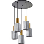 Homelighting SE21-GM-4-5BL-GL1 ADEPT TUBE Gold Matt Pendant Smoked Glass+ - (77-8579)
