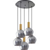 Homelighting SE21-GM-4-5BL-GL2 ADEPT TUBE Gold Matt Pendant Smoked Glass+ - (77-8586)