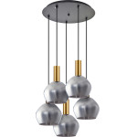Homelighting SE21-GM-4-5BL-GL2 ADEPT TUBE Gold Matt Pendant Smoked Glass+ - (77-8586)