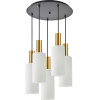 Homelighting SE21-GM-4-5BL-GL3 ADEPT TUBE Gold Matt Pendant White Glass+ - (77-8657)