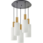 Homelighting SE21-GM-4-5BL-GL3 ADEPT TUBE Gold Matt Pendant White Glass+ - (77-8657)