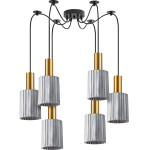 Homelighting SE21-GM-4-BL6-GL1 ADEPT TUBE Gold Matt Pendant Smoked Glass+ - (77-8575)