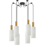 Homelighting SE21-GM-4-BL6-GL3 ADEPT TUBE Gold Matt Pendant White Glass+ - (77-8653)