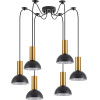 Homelighting SE21-GM-4-BL6-MS3 ADEPT TUBE Gold Matt Pendant Black Metal Shade+ - (77-8646)
