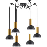 Homelighting SE21-GM-4-BL6-MS3 ADEPT TUBE Gold Matt Pendant Black Metal Shade+ - (77-8646)