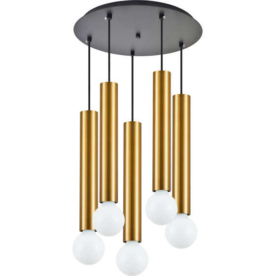 Homelighting SE21-GM-5-5BL ADEPT TUBE GOLD MATT Gold Matt Pendant+ - (77-8683)
