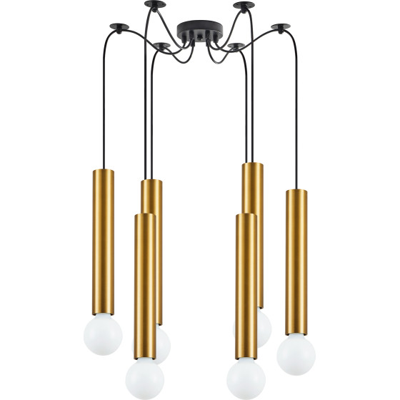 Homelighting SE21-GM-5-BL6 ADEPT TUBE GOLD MATT Gold Matt Pendant+ - (77-8679)
