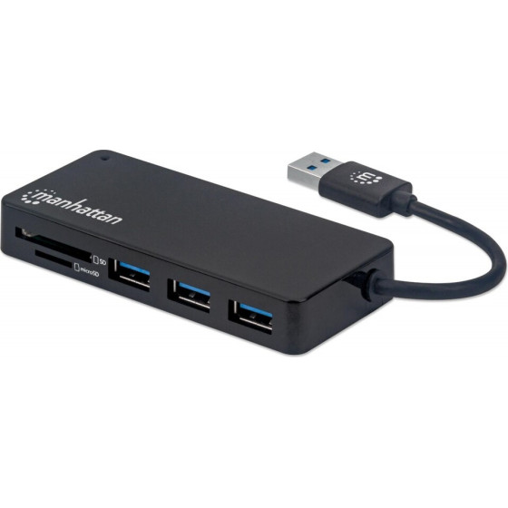 Manhattan IUSB3-HUB3SDm - USB3.2 3POrt And 1 Hub Sd Card Reader