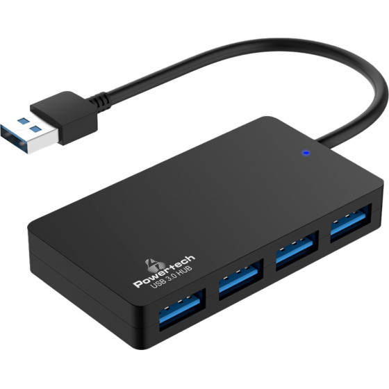 Powertech Usb Hub 4x �����, 5Gbps, Usb �������, ����� - (PT-1145)