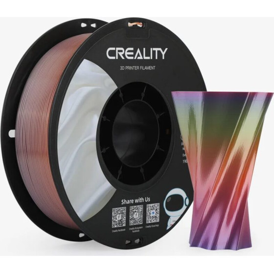 Creality CR-Pla Silk Rainbow, 3D Printer Filament Glossy, 1 Kg Spool,1.75 Mm - (3301120003)