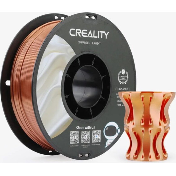 Creality CR-Pla Silk Red Copper, 3D Printer Filament Glossy, 1 Kg Spool,1.75 Mm - (3301120002)