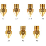 Creality MK8 Nozzles Kit (24 pcs) 0.2mm*2, 0.3mm *2, 0.4mm*12, 0.5mm*2, 0.6mm *2, 0.8mm*2, 1.0mm*2 - (4007010004)
