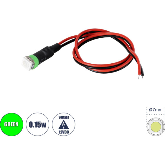 GloboStar SMD-Led ������ ������ Smd Led 0.15W Dc 12V - �0.7 x �2.3cm - ������� - Dimmable - 2 ������ ������� - (81486)