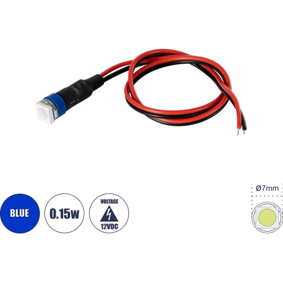 GloboStar SMD-Led ������ ������ Smd Led 0.15W Dc 12V - �0.7 x �2.3cm - ���� - Dimmable - 2 ������ ������� - (81487)