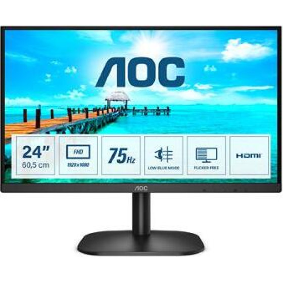 AOC 23.8'' FHD VA 75Hz 4MS - Monitor - (24B2XHM2)