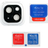 Volte-Tel Camera Glass Cover Iphone 15 6.1''/Iphone 15 Plus 6.7'' 9H 0.30MM 3D Ar ALUMINIUM-Electroplating Frame BLACK