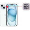 Volte-Tel Camera Glass Cover Iphone 15 6.1''/Iphone 15 Plus 6.7'' 9H 0.30MM 3D Ar ALUMINIUM-Electroplating Frame BLUE
