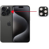 Volte-Tel Camera Glass Cover Iphone 15 Pro 6.1''/Iphone 15 Pro Max 6.7'' 9H 0.30MM 3D Ar ALUMINIUM-Electroplating Frame BLACK