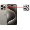 Volte-Tel Camera Glass Cover Iphone 15 Pro 6.1''/Iphone 15 Pro Max 6.7'' 9H 0.30MM 3D Ar ALUMINIUM-Electroplating Frame GREY