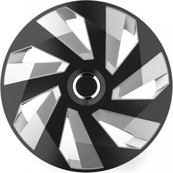 AMiO ���� 14 Hubcap Vector Rc Silver Black ��� 4 ��� �� �����