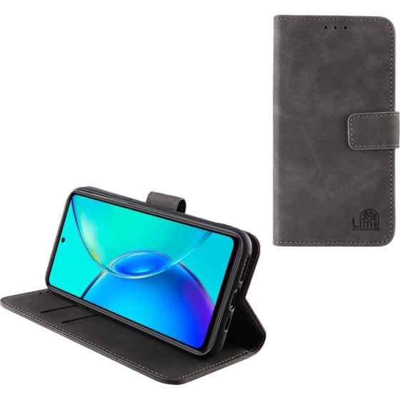 Lime Successories Lime ���� Vivo Y36 4G/5G 6.64'' Essential Magnet Book Stand Clip GREY