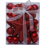 Artezan Christmas Ball 3cm Full Set Red + Top 30pcs/Box - (ACB3-FS-R-30)