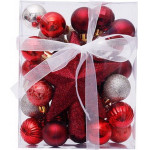 Artezan Christmas Ball 3cm Full Set Red White + Top 30pcs/Box - (ACB3-FS-RW-30)