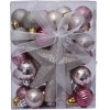 Artezan Christmas Ball 3cm Full Set Silver Pink + Top 30pcs/Box - (ACB3-FS-SP-30)