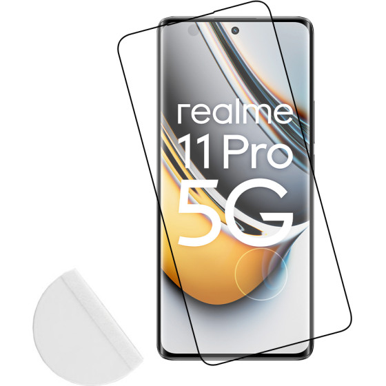 Idol 1991 Tempered Glass Realme 11 PRO/Realme 11 PRO+ 5G 6.7'' 9H 0.25mm 3D Edge Glue Semi Curved Finger Unlock BLACK