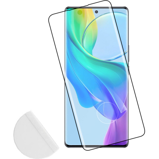 Idol 1991 Tempered Glass Vivo V29 Lite 5G 6.78'' 9H 0.30mm 3D Semi Curved Finger Unlock Black Full COVER