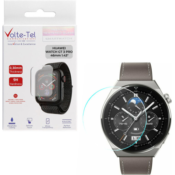 Volte-Tel Tempered Glass Huawei Watch Gt 3 Pro 46mm 1.43'' 9H 0.30mm 2.5D Full Glue Full COVER