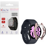 Volte-Tel Tempered Glass Samsung Watch 6 40mm 1.3'' 9H 0.30mm Pc Edge Cover With Key 3D Full Glue Full Cover Rose GOLD