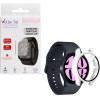 Volte-Tel Tempered Glass Samsung Watch 6 40mm 1.3'' 9H 0.30mm Pc Edge Cover With Key 3D Full Glue Full Cover WHITE